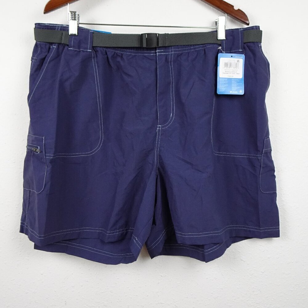 Columbia Cargo Shorts Women's Plus Size 2X Blue Sandy River Elastic Waist